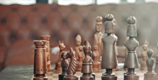 Chess pieces on a table